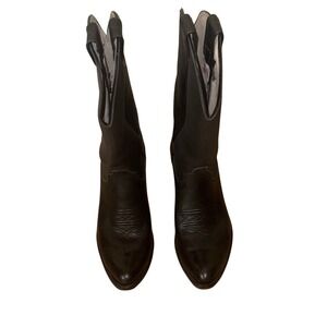 Olathe Vintage Black Leather‎ Cowboy Boots Western Made in USA Womens Size 8.5 B